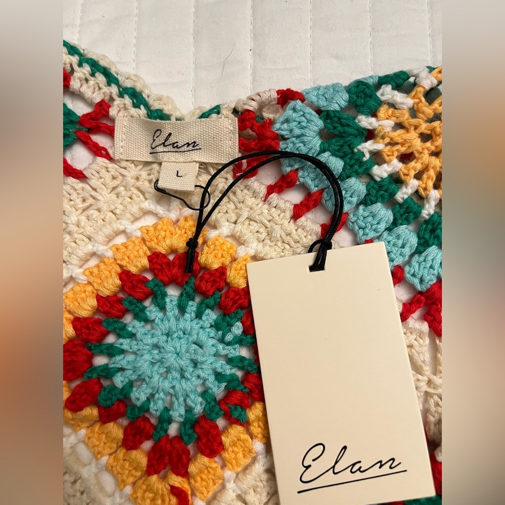 Elan Multicolor Crochet Maxi Dress NWOT - Picture 6 of 9